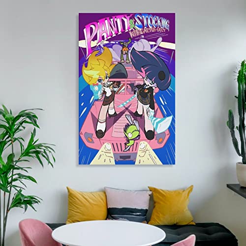 Erlun Japen Anime Panty & Stocking With Garterbelt Poster Poster Cool Artworks Painting Wall Art Canvas Prints Hanging Picture Home Decor Posters Gift Idea 12X18Inch(30X45Cm) #TOP5