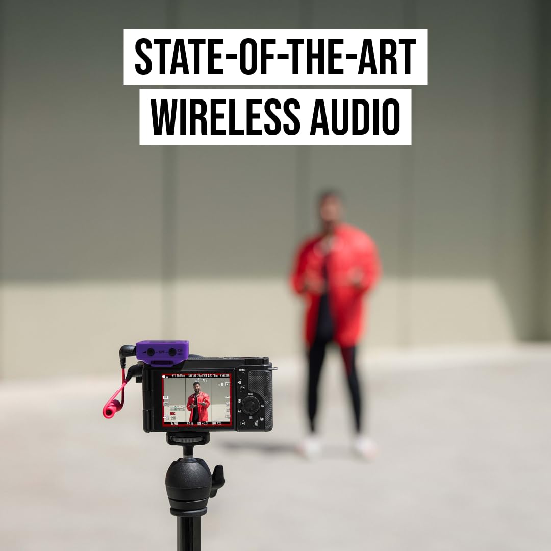 RØDE Wireless GO (Gen 3) – Kompaktowy mikrofon bezprzewodowy – Krystaliczna jakość dźwięku, nagrywanie 32-bitowe Float, automatyczna kontrola poziomu, do telefonów, kamer i komputerów (Fioletowy)