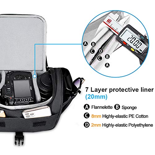 Caden Camera Bag Case Shoulder Crossbody Bag Compatible For Nikon, Canon, Sony, Dslr Slr Mirrorless Cameras And Lenses (1.0 Black, Small) #TOP3