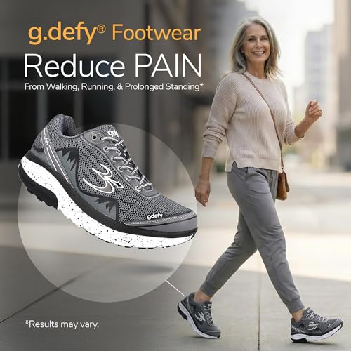 g-defy Mighty Walk Walking Shoes for Women | Comfortable Orthopedic Shoes for Standing All Day | Patented VersoShock Technology | Wide Toe Box (Grey, US Footwear Size System, Adult, Women, Numeric, Medium, 9) - Thumbnail 4