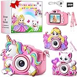 Kids Camera for Girls Toys Gifts: 3 4 5 Year Old Girl Gifts Small Children Selfie Digital Pink Camera for Kids, Christmas Birthday Gift for Girls Toy Cameras for Toddlers Age 3-5, 32G SD Card Included