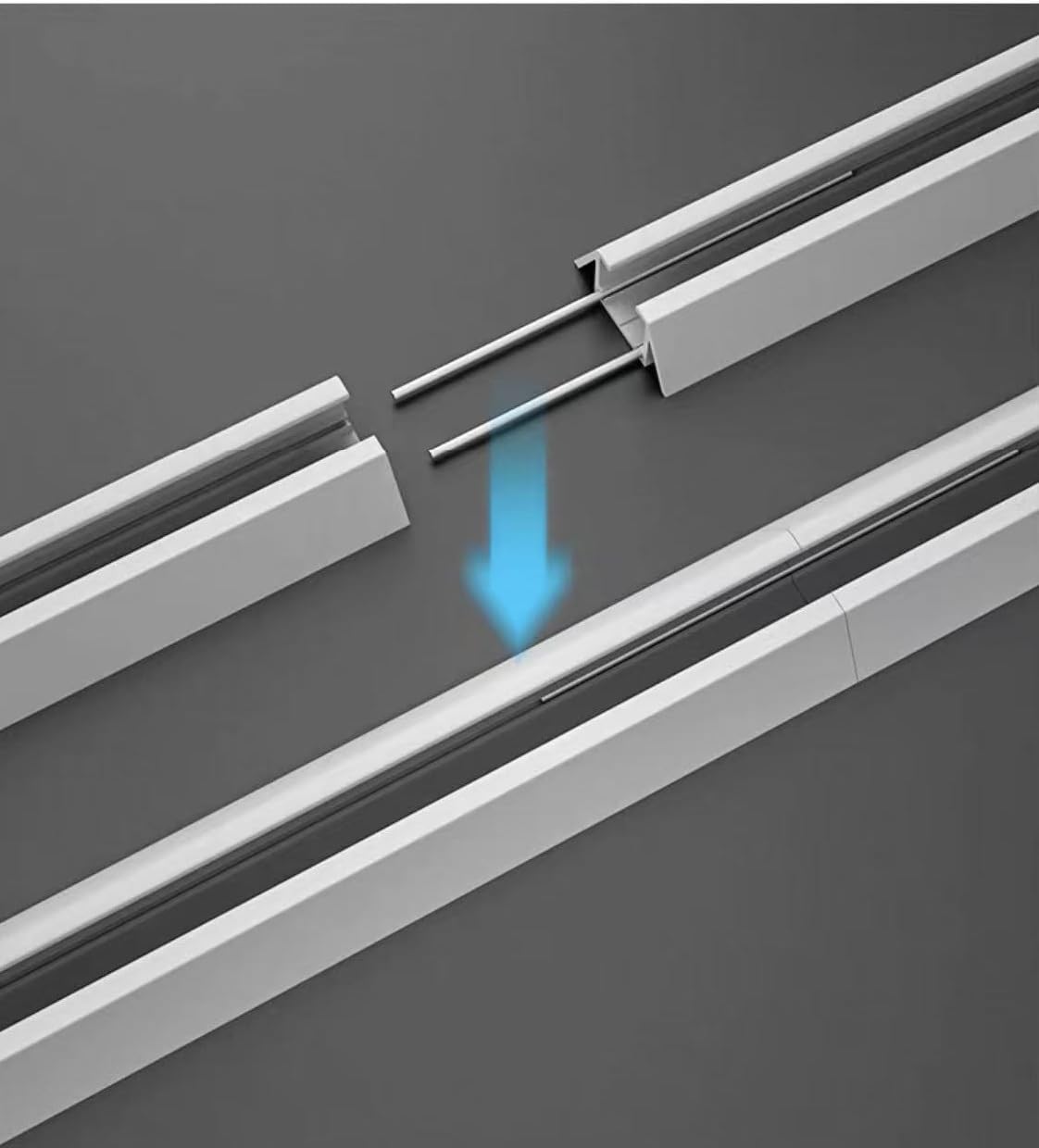 V Shape Ultra-thin Curtain Rail System Aluminum Ceiling Track for Curtains Room Divider Rod for Windows(Champagne,200 cm/78.7in)