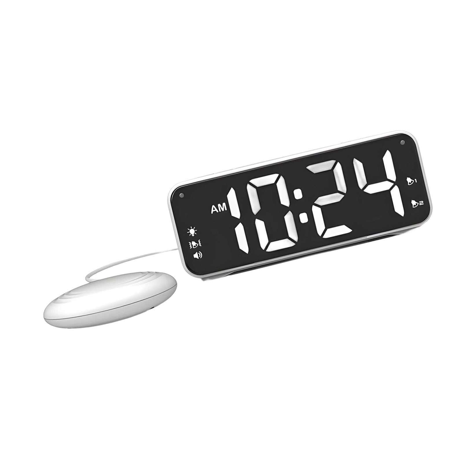 Xinsheinelry Loud Alarm Clock with Bed Shaker, Vibrating Heavy Sleepers, 4Dimmers, 2 Alarms and Snooze for Bedrooms Loud Bed Shaker Heavy Sleepers