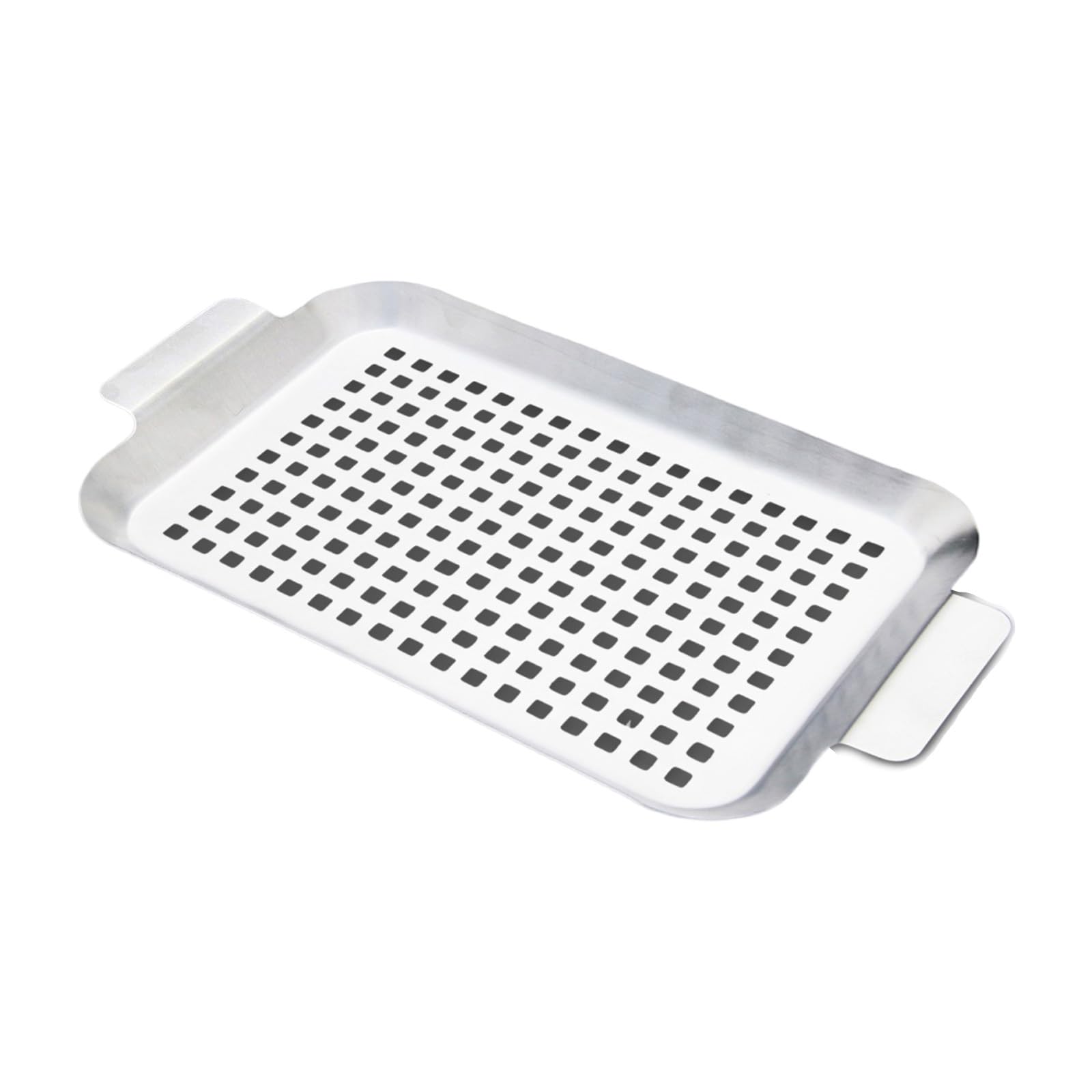 Tsophreniq Stainless Steel BBQ Grills Toppers Set with Perforated Trays and Handle for Outdoor Grilling Vegetables and Seafood Stainless Steel Grills Pan