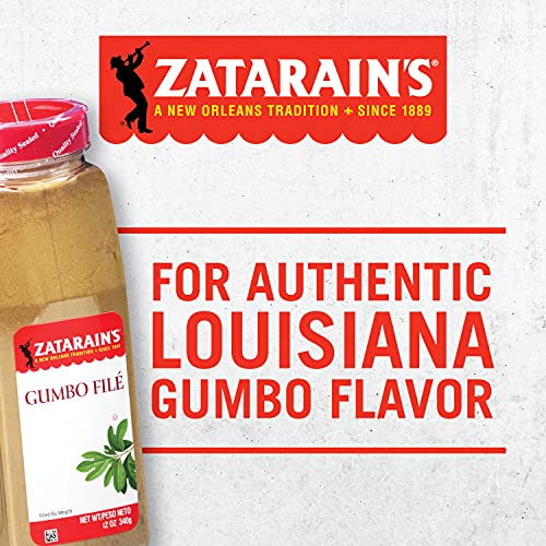 Zatarain's Gumbo Filé, 12 Oz - One 12 Ounce Container Of Gumbo Filé Seasoning Made Sassafras Tree Leaves, Best For Cajun Gumbo Soup Or Seafood Stew #TOP1