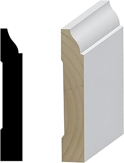 RMB 623 9/16 in. D x 3-1/4 in. W x 96 in. L Primed Finger-Joined Pine Baseboard Molding 1-Piece 8 ft. Total