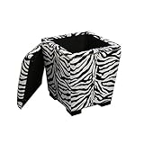 ORE International HB4435 Storage Ottoman, 19.5-Inch, Zebra Print