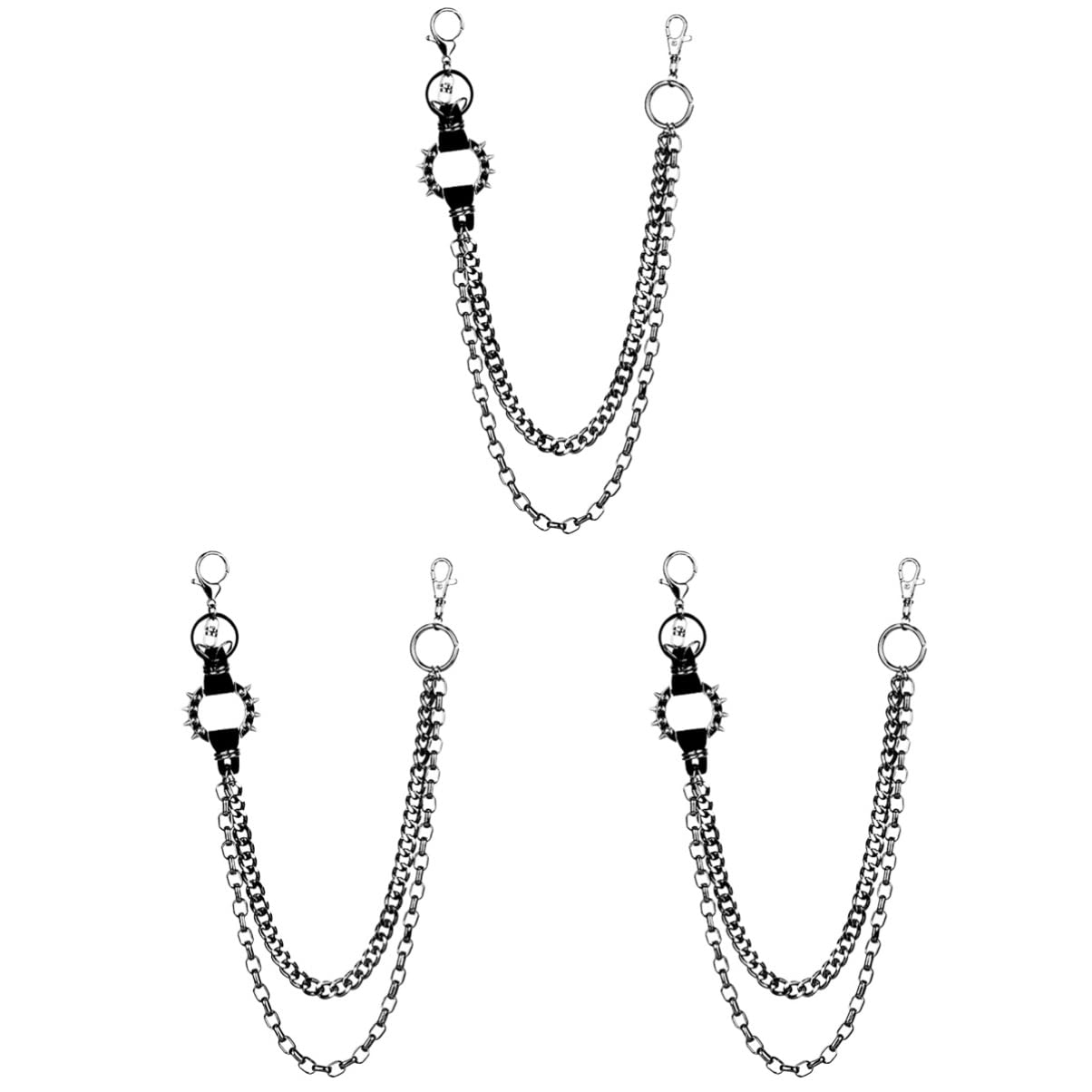 Chaîne de ceinture pour pantalon accessoire punk double pour clés