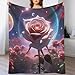 Produktbild AAPZY Starry Sky Rose Decke,Vier Jahreszeiten Weich Wohndecke Decke Schlafdecke Sofadecke Plüschdecke Pelzdecke Printdesign Couchdecke Flannel Bett Decke 180×200cm