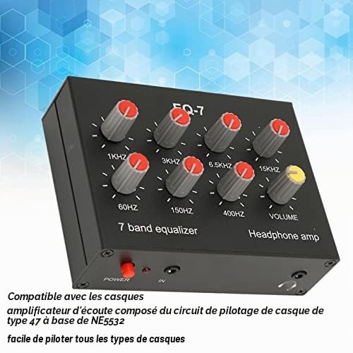 Égaliseur Sonore 7 Bandes, Entrée de Sortie, Réglage des Basses élevées 12 DB, égaliseur Numérique à Deux Canaux, Interface 3,5 Mm, pour L'enregistrement, Le Streaming, Le