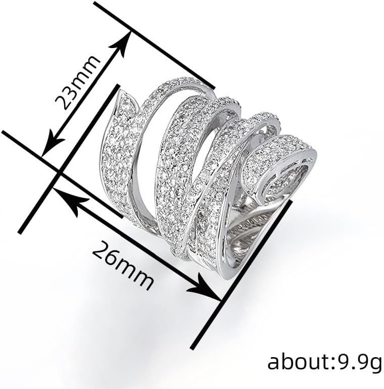ENDLESSNESS & ETERNITY14K Gold Plated Cocktail Ring Cubic Zirconia CZs Simulated Diamond Stackable Wedding Band Ring Engagement Ring Anniversary Ring Party Ring