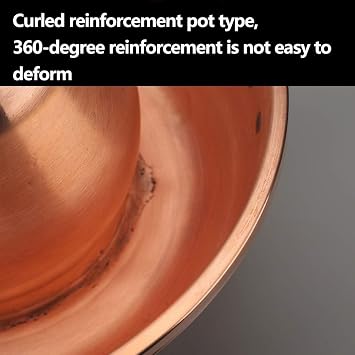 Chinese Copper Hot Pot, Pure Copper Thick Mongolian Cattle Hotpot, Electric Carbon Double Heating Base, Split Design, Easy to Clean, Suitable for Family Gathering for Family/Friends, Parties