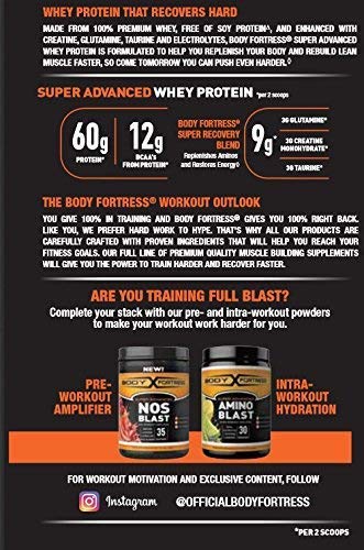 image for Body Fortress Super Advanced Whey Protein Powder, Cookies N' Cream, 2 