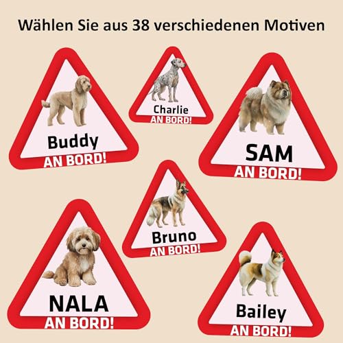 Indigos UG - Namensaufkleber Hund - Dobermann - Aufkleber mit Namen & Wunschtext - individuell personalisiert - Auto - Motorrad - LKW