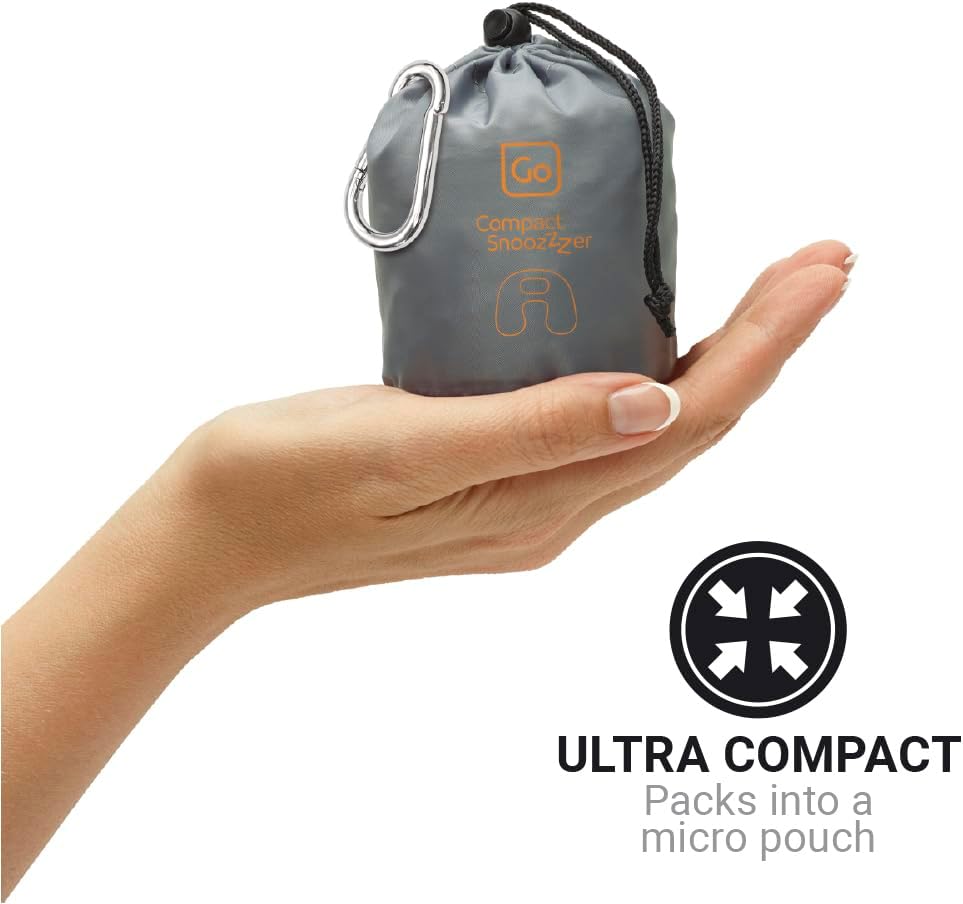 Go Travel Compact Snoozzzer, Comfortable Travel Pillow for Uninterrupted Sleep, Inflatable Neck Pillow for Airplane, Bus, Car, and Train, Travel Essentials, Black - Image 4