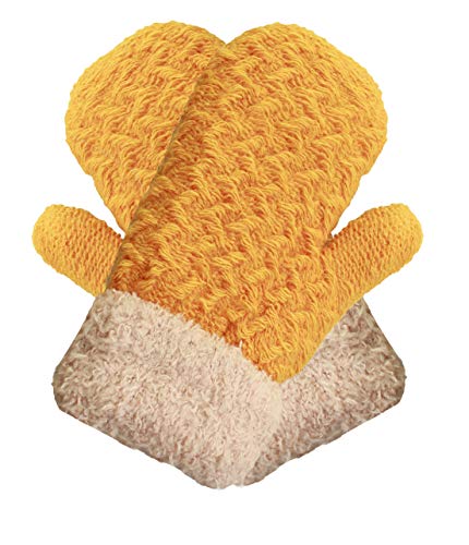Infant-Toddler 2-3 Years Soft And Warm Fuzzy Interior Lined Mittens 6-Pack (12-24 Months, 1 Pair Yellow)