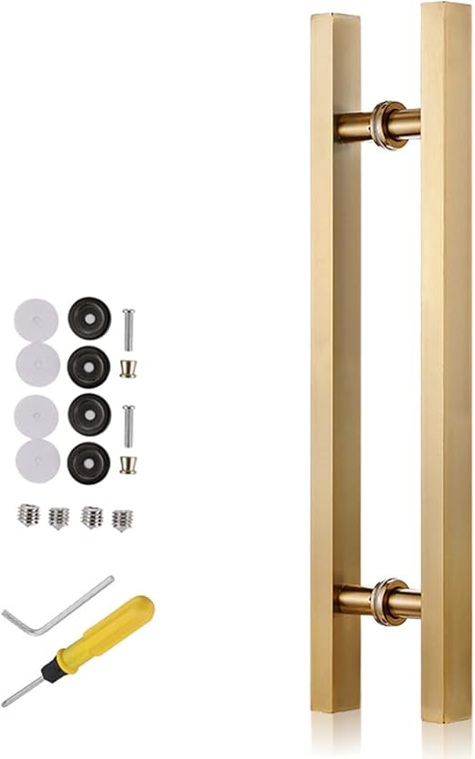 Amazon Co Jp 納屋 ドアハンドル ドアノブ 取っ手 完全なキットが付いている納屋のドアハンドル キッチン パティオ インテリア エクステリア 引き戸ゲートハンドル ステンレス鋼 ロング 50cm 60cm 80cm 1cm 150cm Color Gold Size Long 60cm 23 6