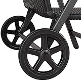 TecTake Aluminium Poly Rattan Sonnenliege mit Armlehnen und Rollen klappbar - 5