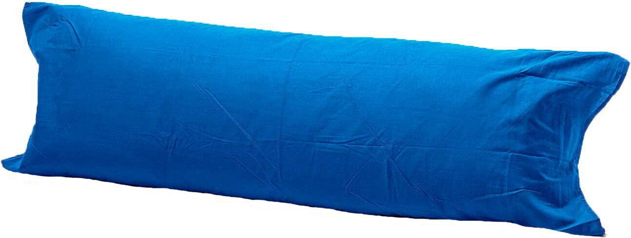 COMFY300 Bolster Pillow with Free Cover – Soft Support Cushion for Sleeping, Back, Neck & Leg Support – Comfortable Cylindrical Pillow for Bed & Sofa (Mid Blue, 4.5ft(54"))