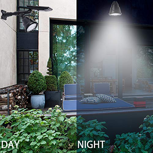 Solar Spotlights Outdoor Bright, Upgraded Waterproof Super Bright 18 LED 300 Lumens 2 Mode On/Off Adjustable Wall Light Landscape Light Security Lighting for Patio Deck Yard Garden Driveway (1)