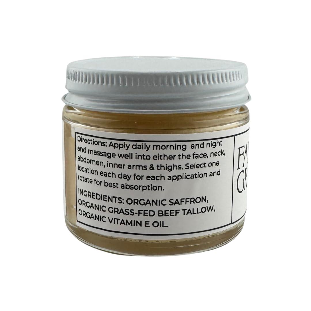 Saffron Infused Tallow cream, Made with Organic Ingredients, Hand crafted in USA