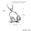 Dreuyet Headphones Necklace for Men Boys Hip-hop Punk Headset Necklace Music Rock Lover Pendant Necklace Stainless Steel Fashion DJ Headset Music Earphone Headphone Necklace, Zinc, No Gemstone #5