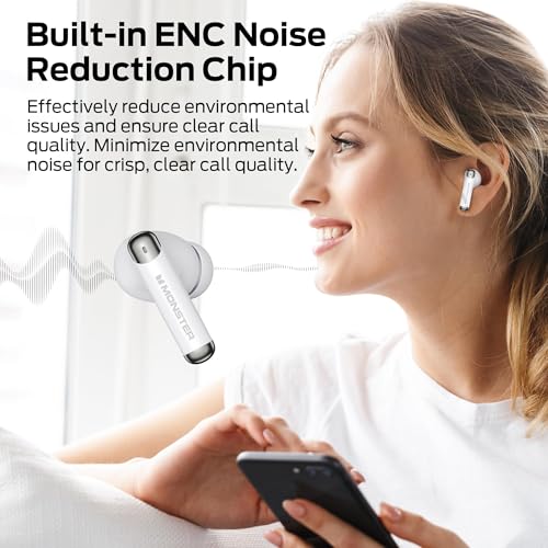 Monster N-Lite 211 Wireless Earbuds, Bluetooth 6.0 in-Ear Headphones, Hi-Fi Stereo Sound, Built-in Noise-Cancelling Mic for Clear Calls, LED Display, 36H Playtime, IPX5 Waterproof Design for Sports by Monster - Image 6