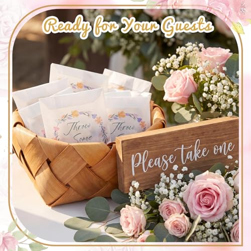 FunooFuno 100 Sets Wedding Confetti Bags Kit for 90-100 Guests Includes 360g Natural Dried Flower Rose Petals Glassine Envelopes Paper Confetti Bags for Wedding Anniversary(Throw Some Love) by FunooFuno - Image 6