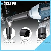 CCLIFE Schlagschrauber Nüsse Set, Schlagnuss set 1/2 zoll, 14 tlg, 10–32mm – Ansicht 4