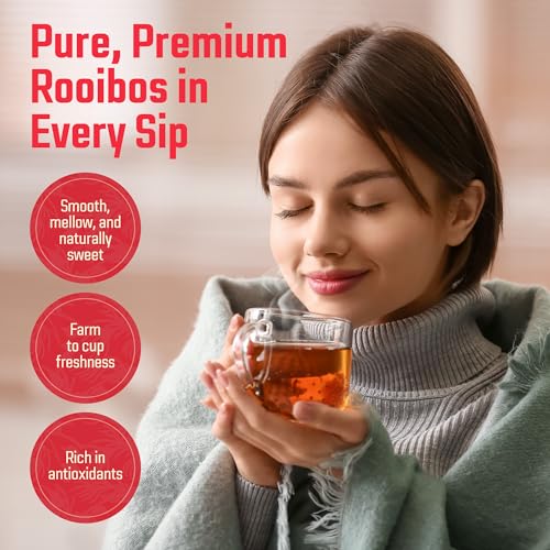 Cederberg Tea Company Red Rooibos Tea Bags USDA Certified South African Organic Herbal Tea, Naturally Caffeine Free Tea, Non-GMO, Premium Leaf, Rich in Antioxidants, 30 Count