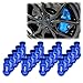 EzAuto Wrap Blue 20 PCS M12x1.25 Lug Nuts Short 50mm Tuner Open End Aluminum Wheels Rims Cap WN01