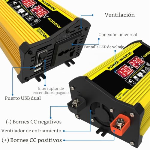 Miniatura 7 de Yusheng Kit De Energía Solar - 300w Convertidor Inversor 18w Panel Solar Completo Dc12v A Ac110 220v 30a Controlador Solar Con Puertos Usb Y Pantalla Led