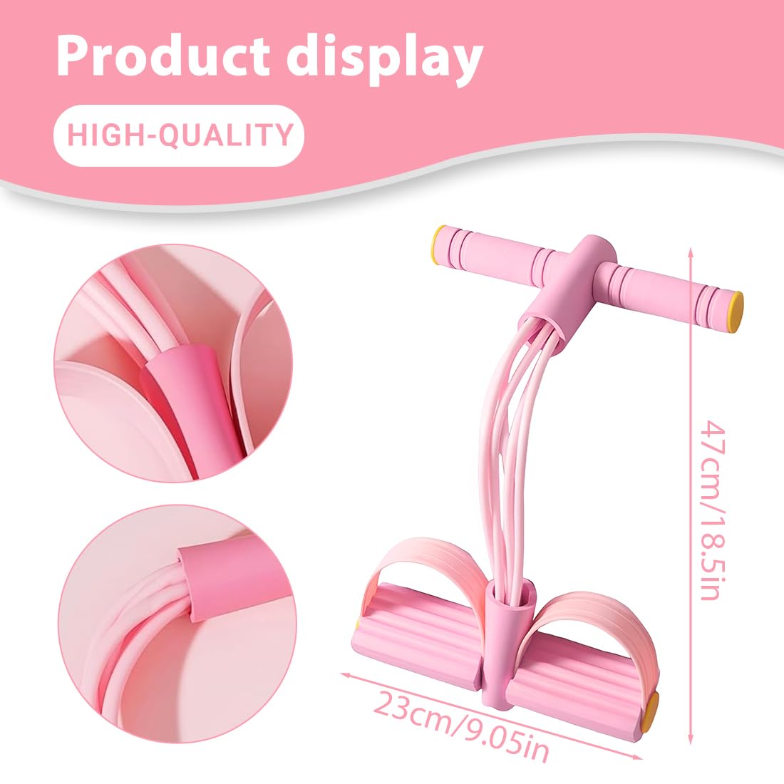 1 PCS Entrenador abdominal multifuncional, banda de fitness, banda elástica muscular, abdominales en casa, elástica de 6 tubos, entrenador de piernas multifuncional (rosa)