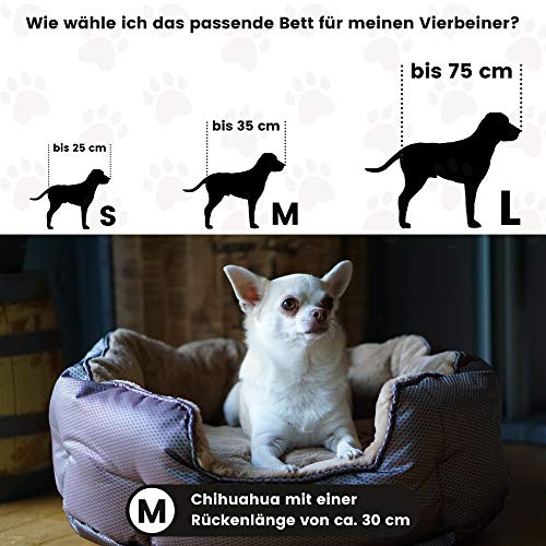 ThermoSwitch Santorini Hundebett Hundekissen Hundekorb Hundematte Hundematratze wärmend kühlend Winter Sommer (M - 60 x 50 x 20 cm, orange/grau)