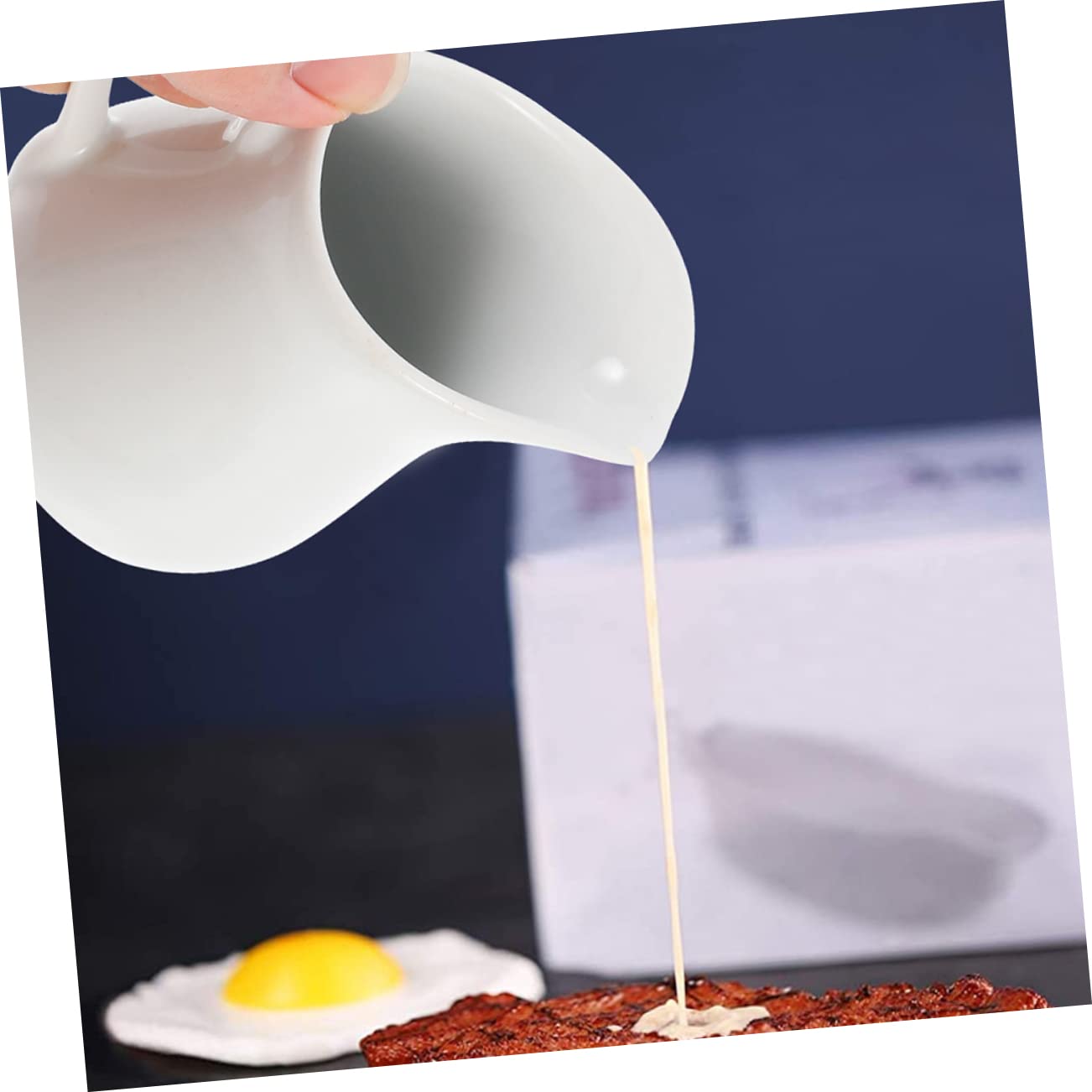 2 Stück Keramik Milchkännchen in Weiß, 100ml und 250ml