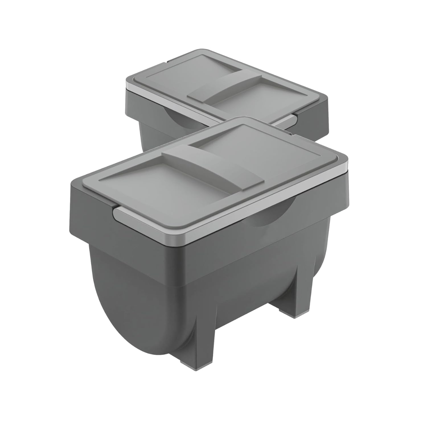 Hailo Kitty 3204101 Universaldepot 2x 4 Liter mit Henkel | robuster Kunststoffbehälter dunkelgrau | vielseitiger Abfalleimer oder Aufbewahrungseimer für Küche Bad Haushalt