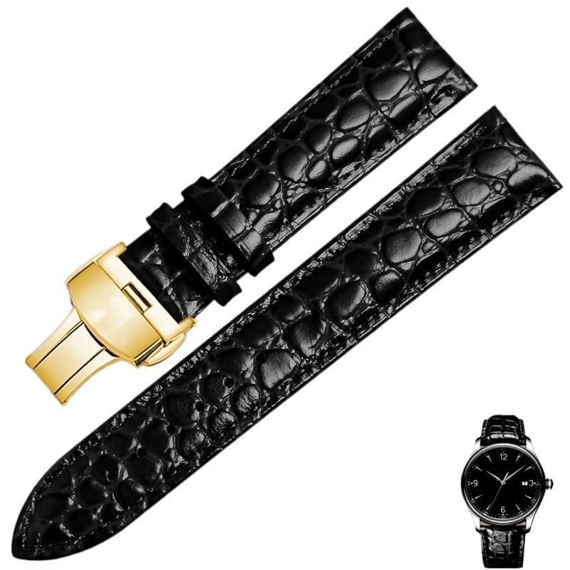 Bracelet montre cuir Tissot Carson | Look urbain et chic noir 19mm