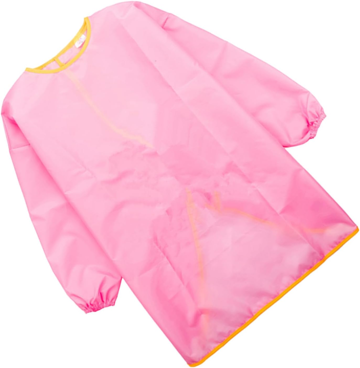 Uonlytech Waterproof Painting Apron and Art Smock for Boys, Long Sleeve, Pink, Size M (105-130cm), Splash-proof Protective Smock for Art and Craft Activities