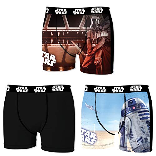 Star Wars Herren Boxershorts, R2D2, Chewbacca, Darth Vader, T-Fighter, Druide BB8 (XL/7/52, Dreierpack No.2)