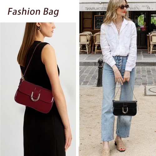Sac à main rétro Y2K en cuir PU souple doté d'une sangle ajustable - 2