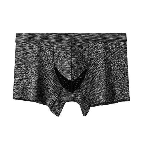 Calzoncillos tipo bóxer para hombre, sexy, retro, para hombre, ropa interior, con borde de elefante, con abertura, transpirables, calzoncillos, Negro , XXXL Cover