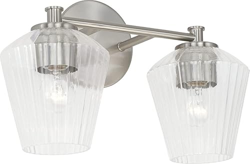 Miniatura 6 de Capital Lighting 141431BN-507 Beau Mid-Century - Soporte de pared para tocador de baño, 3 luces, 300 vatios en total, 10 pulgadas de alto x 24