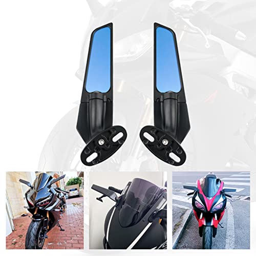 Mibee Par de Espelhos Retrovisores Universal Wind Wing Modificação de Motocicleta Espelho Retrovisor