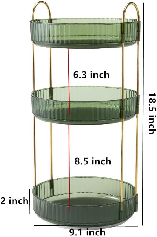 Miniatura 2 de Organizador de maquillaje giratorio de 360 para tocador, organizador de encimera de baño giratorio, estante de mostrador de gran capacidad para
