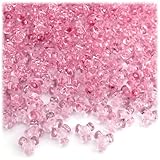 The Crafts Outlet 1000-Piece Plastic Transparent Tri Beads, 10mm, Pink