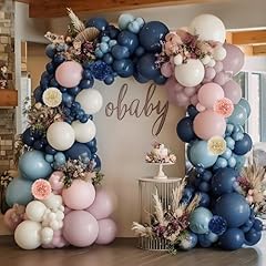 Dusty Pink Navy Blue Cream White