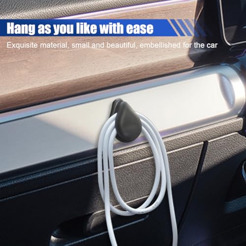 SKERJOVL Car Sticky Hooks, Multifunctional ABS Self-Adhesive Backseat Hanger, Mini Vehicle Dashboard Storage Hanging Holder, Auto Interior Organizer Accessory for Key Mask Earphone USB Cable (4PCS)