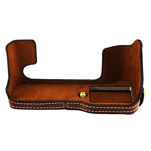 First2Savvv Leather Half Camera Case Bag Cover Base For Fujifilm X-T20 Xt20 + Sd Card Reader + Anti-Lost Rope + Cleaning Cloth Xjpt-Xt20-D10Tz2 #TOP2