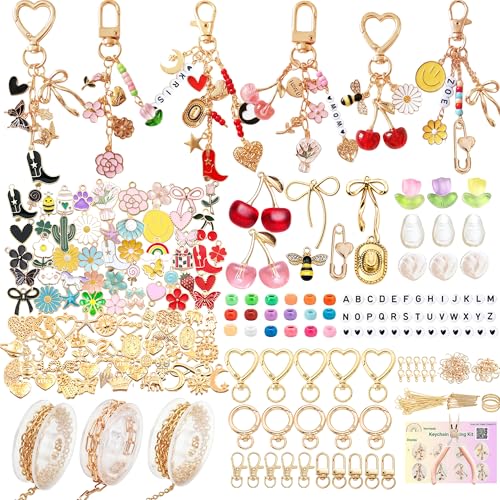 NewOasis 768Pcs Keychain Making Kit DIY Bag Charm Kit Huge Variety
