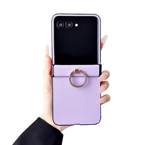 TRIPLE RIVER�EFor Moto Razr 50/50s/50d �P�[�X �J�o�[ PU���U�[ �܂肽���݌^ ��̌^�����O�t�� �X�^���h�@�\ �X�g���b�v�� �V���v��(�p�[�v��)